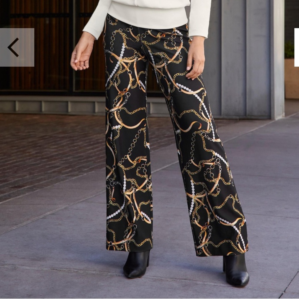 Print Palazzo Pant  size L brand New beautiful well made, fabric is lush.